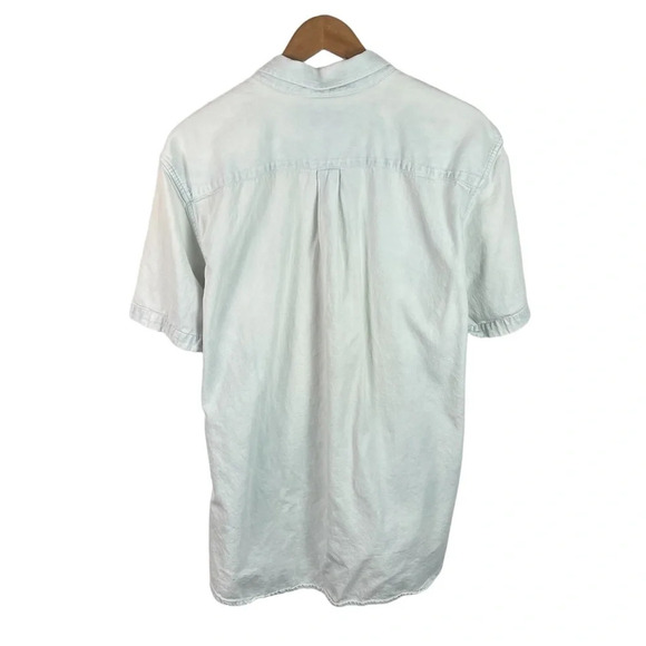 BF958 Men’s OBEY Denim Chambray Classic Short Sleeve Button Down Shirt XL - Picture 4 of 5